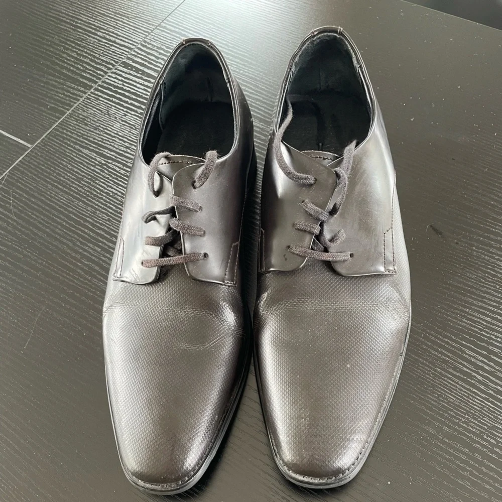 Calvin Klein Mens Ripley Brown Leather Lace Up Oxford Dress Shoes Size US 11